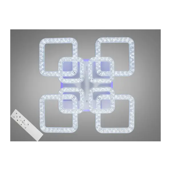 Стельова світлодіодна люстра з диммером 140W арт: MX2771/4+4WH LED 3color dimmer
