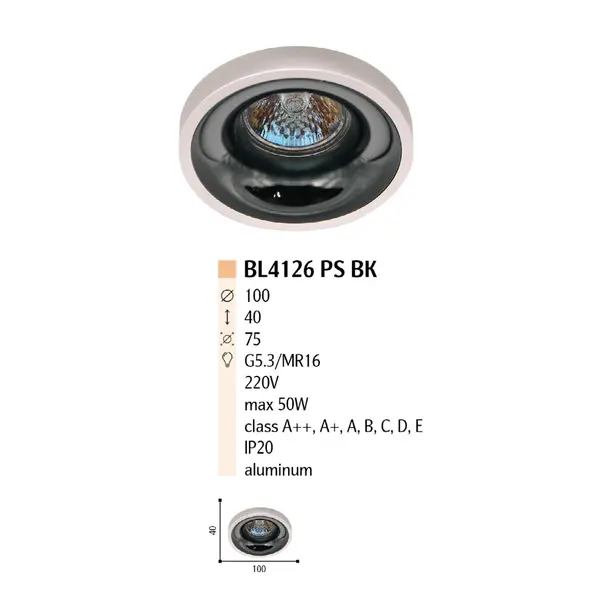 Точковий світильник BL4126 PS BK