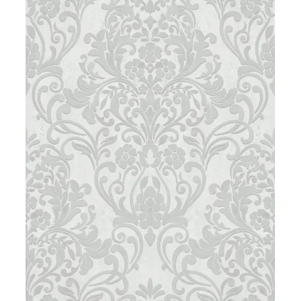 Шпалери Marburg City Glam 32302 з сірим класичним візерунком на білому